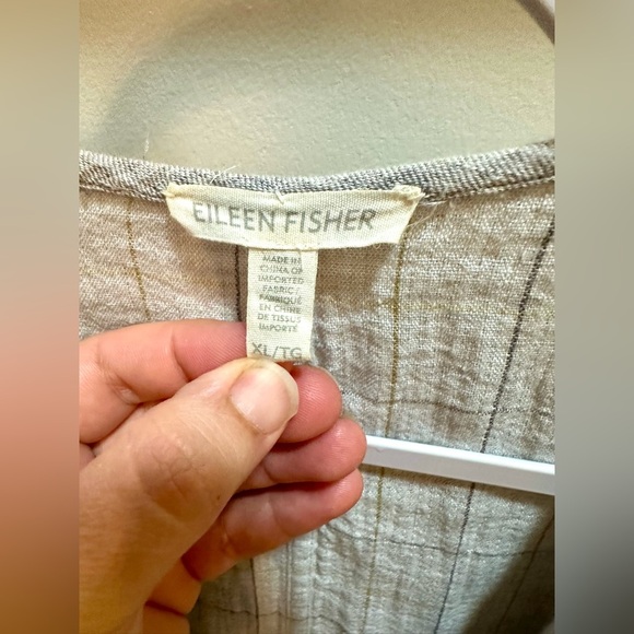 Eileen Fisher Gray Linen Heathered Open-Front Jacket Blazer Size XL - Picture 2 of 5
